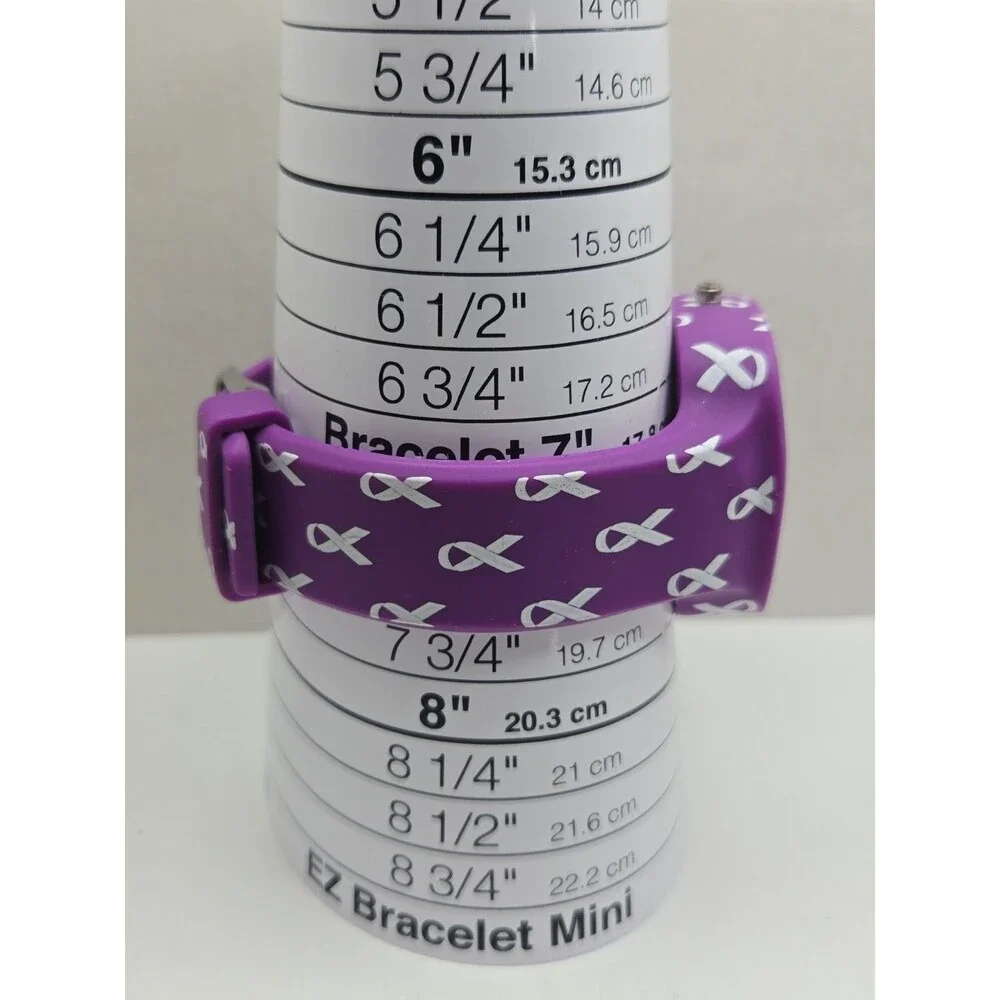 Flex Purple Awareness Ribbon Silicone Unisex Quartz Wristwatch 3 ATM New Battery